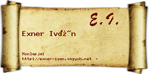Exner Iván névjegykártya